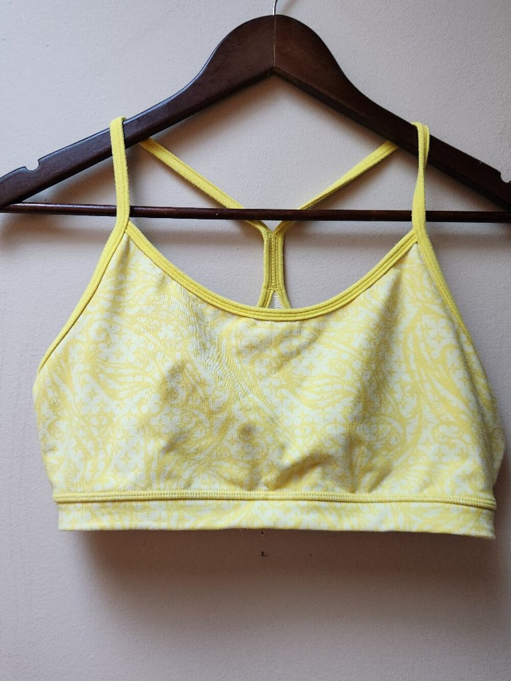 Lululemon yellow printed sports bra